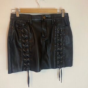 Blank NYC Faux Leather Double Side Braided Mini Skirt